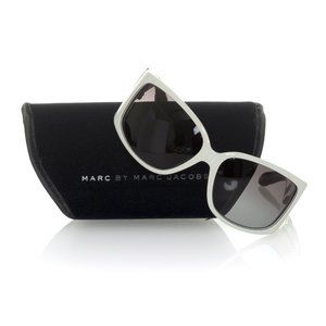 MARC by Marc Jacobs Logo Sunglasses with Case MMJ008/S Black and Beige Rectangle